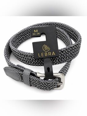 🩵LEBRA Men's Braided Stretch Belt in Gray